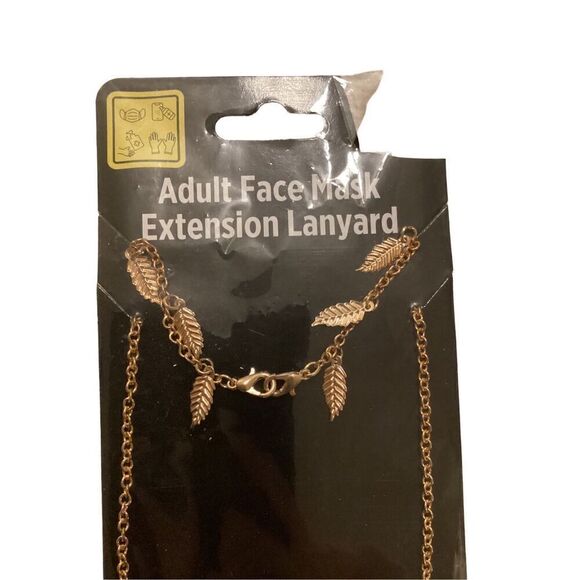 NWT Adult Mask Chain Lanyard Leaves Floral Fall Faux Gold Classy Everyday - Picture 4 of 5